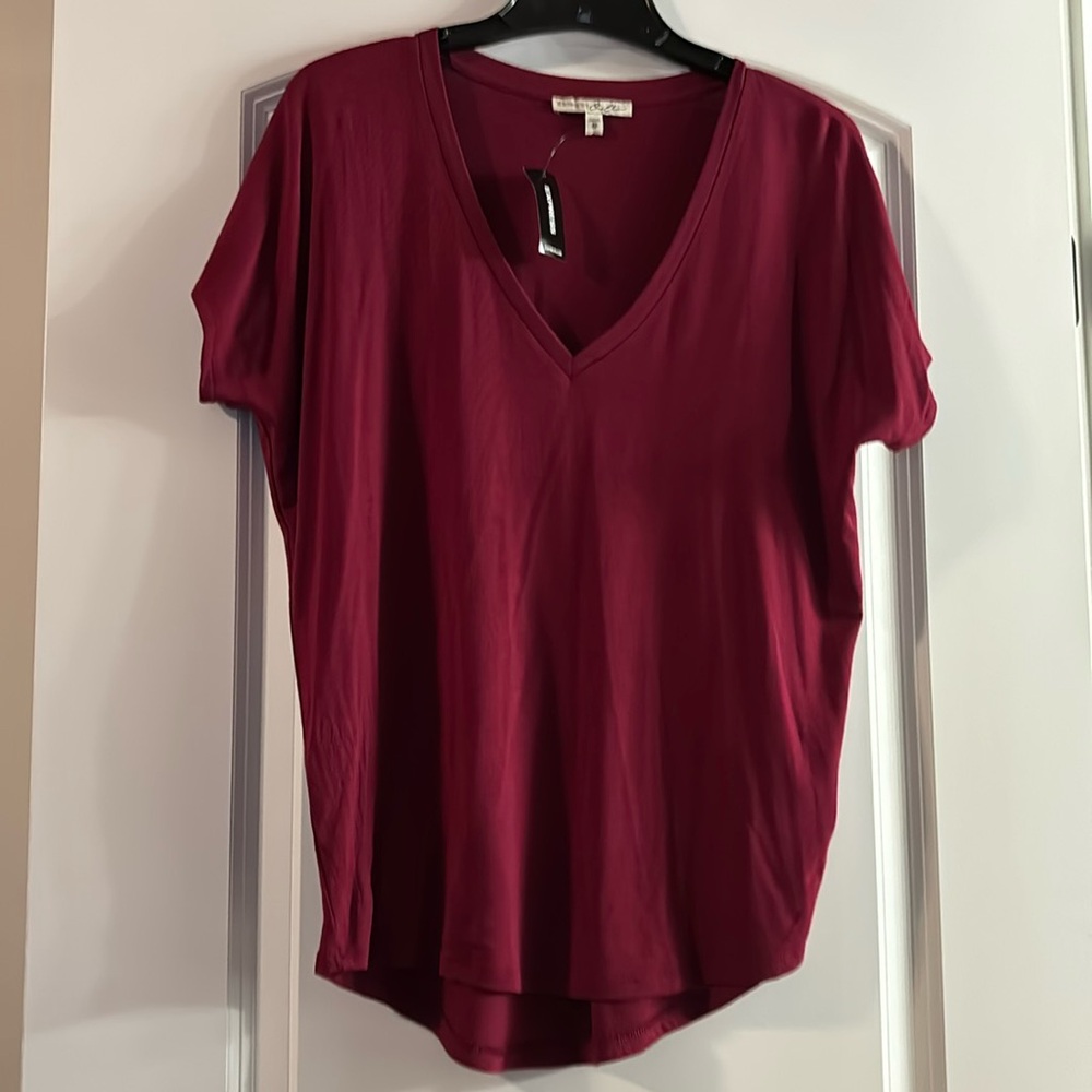 Brand new Express One Eleven Wine V-Neck Tee